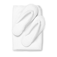 Zestaw z mikrofibry - ręcznik i klapki