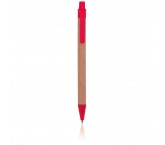 Papierowy długopis z plastikową końcówką- czerwony