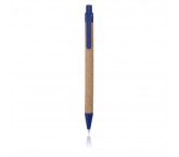 Papierowy długopis z plastikową końcówką- niebieski