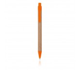 Papierowy długopis z plastikową końcówką- pomarańczowy