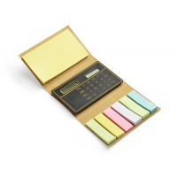 Papierowe etui z kalkulatorem i zestawem kartek samoprzylepnych 